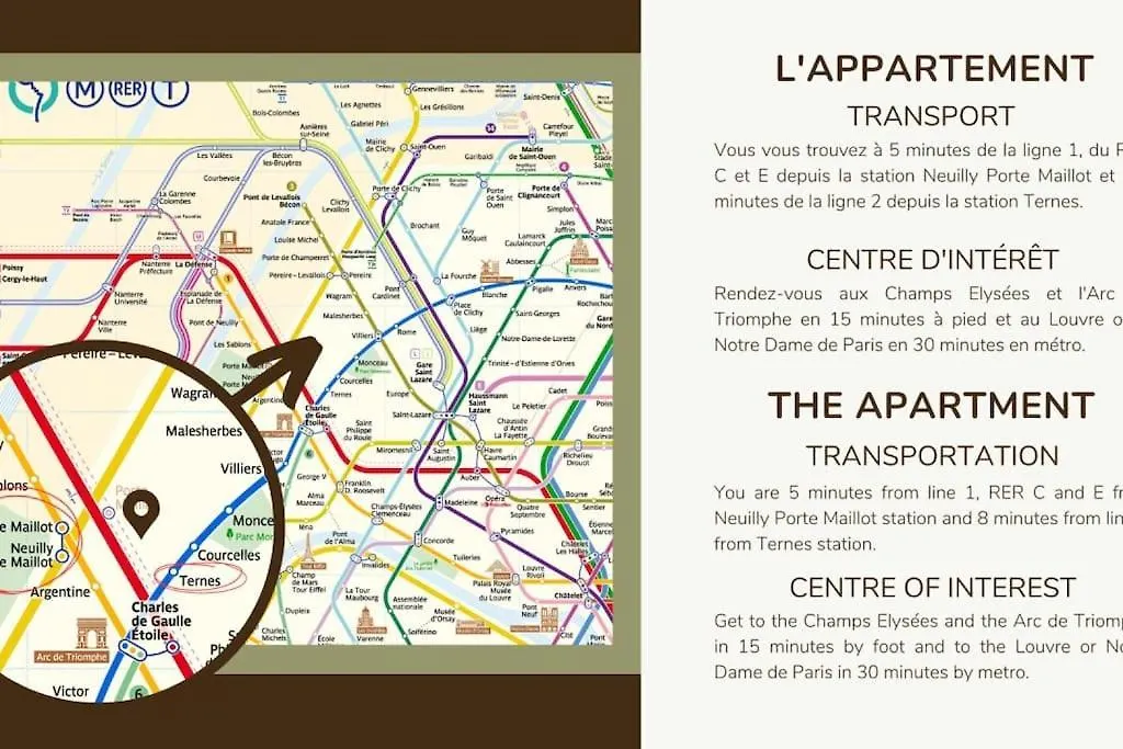 Appart 4Pers # 1 Bedroom # Ternes # Paris 17 0*,